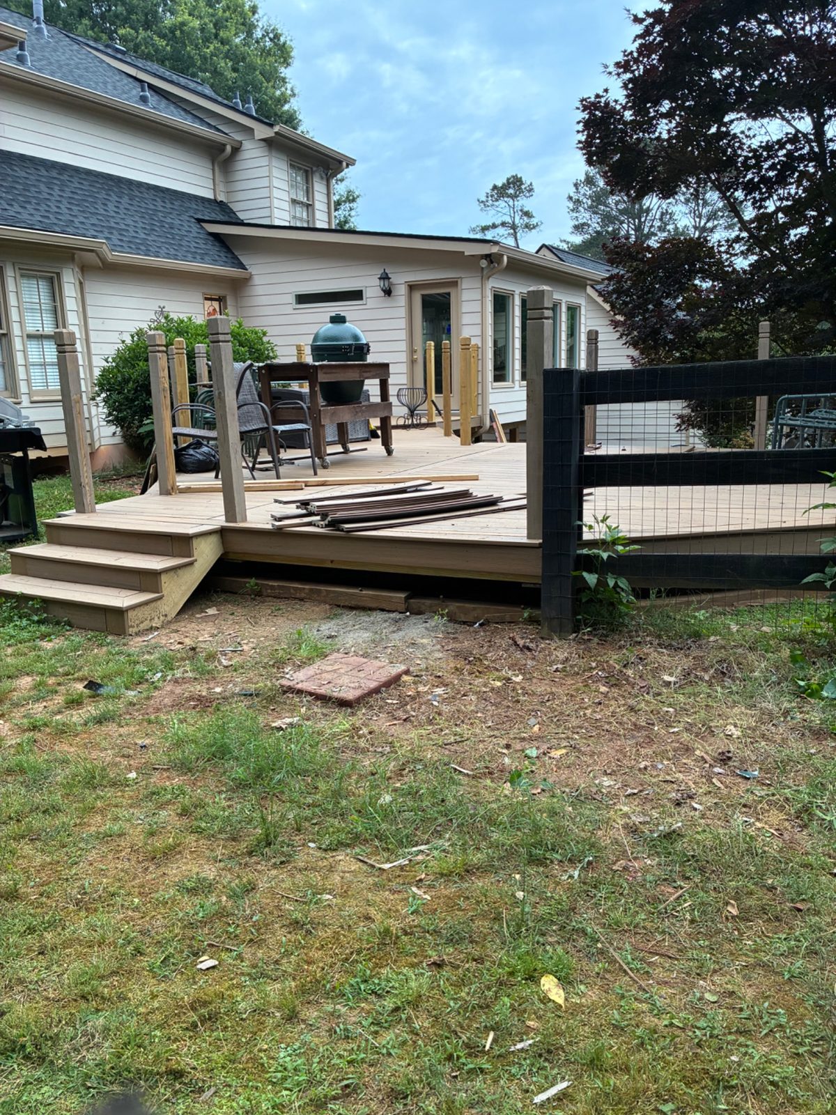 Deck area after debris removal
