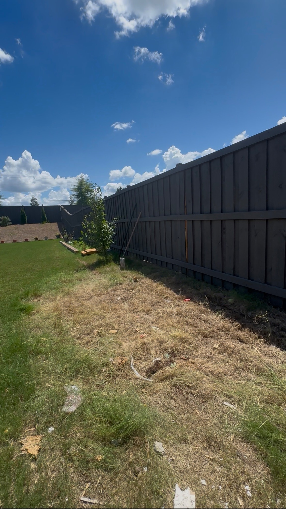 Construction debris after removal