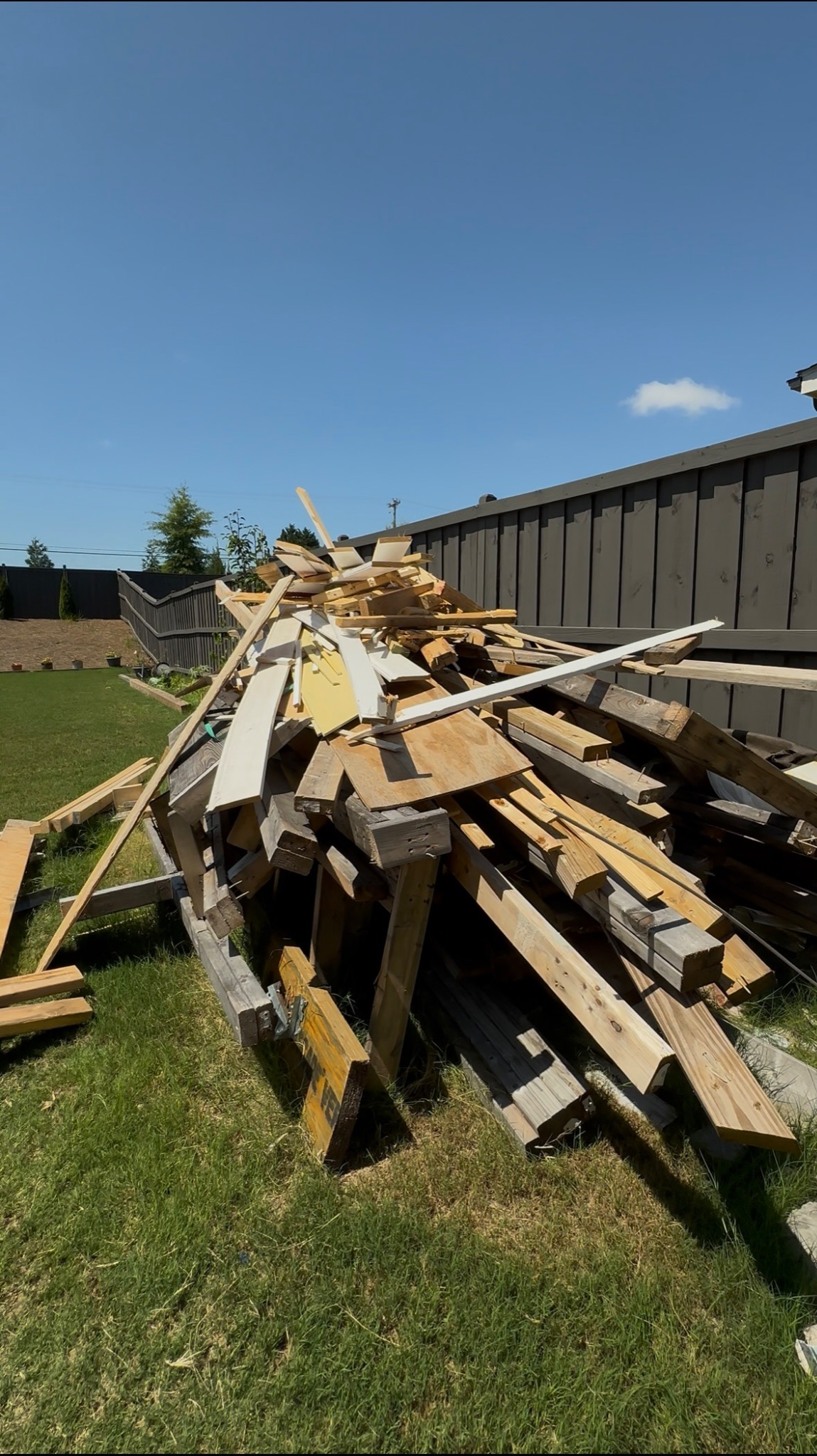 Construction debris before removal